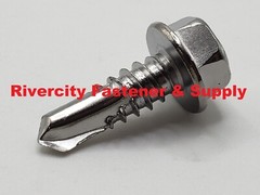 1/4 x 3/4 Hex Washer Head Self Drilling Tek Screws IHW 410 Stainless 14-14×3/4