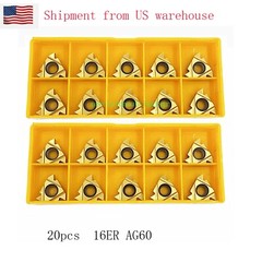 20pcs 16ER AG60 Carbide Insert Threading Inserts For SER1616H16 Lathe Holder New
