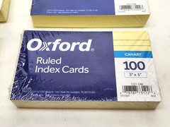 500 Cards – Oxford Ruled Index Cards 3″ x 5″ Canary 7321CAN (100 per pack)