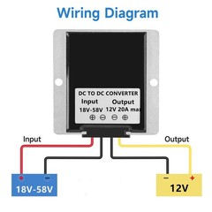 DC 18V-58V to 12V 20A 240W Step Down Converter 18V 20V 24V 36V 48V to 12V Gol…