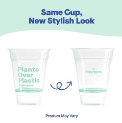 Repurpose 100% Compostable Plant-Based 50 Count (Pack of 1), Transparent