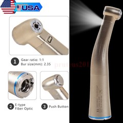 Dental 1:1 Fiber Optic LED Contra Angle Handpiece Fit NSK Electric Motor