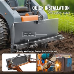 3/8″ 3-Point Attachment Adapter Hitch Adjustable Skid Steer Loader Tractor