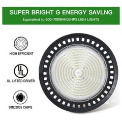 150W LED UFO High Bay Light Warehouse Commercial Industrial 5000K AC 100-277V
