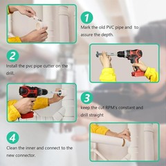 4Pcs PVC Fitting Saver Tool for Removing SCH 40 from Hub, 1-1/2 In, 2 In, 3 I…
