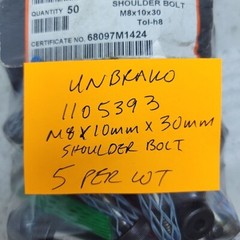 5 Pack Unbrako M8 x 10mm x 30mm Ground Socket Shoulder Bolt Screw Tol-h8 1105393