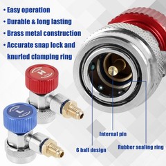 2X Quick Coupler Adapter for Car A/C System HP & LP Connector 1/4″ Flare Fitting