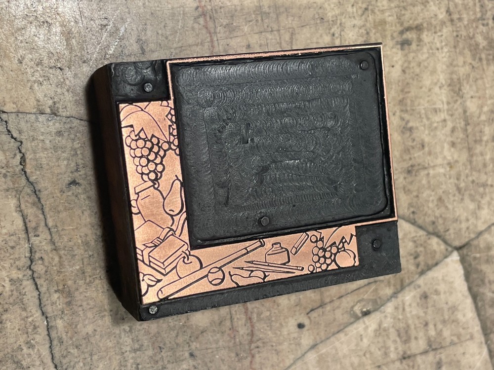 Printing Letterpress Printers Block Copper Illustrated Shadow Border (2401)