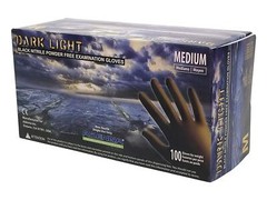 Adenna DLG675 Dark Light 9 mil Nitrile Powder Free Exam Gloves M – Black 100 pcs