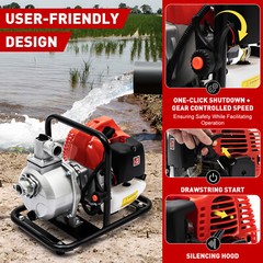 1″ 1.7 Hp Gas Power Semi-trash Water Pump High Pressure Irrigation Transfer Pump