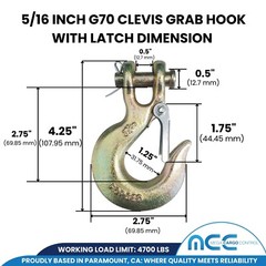 G70 5/16″ 3/8″ 1/2″ Tow Chain Clevis Slip Hook for Flatbed Truck Transport Chain