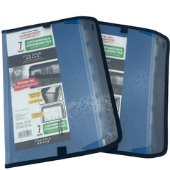 FiveStar Expanding File Folder Zipper Close 7-Pocket Blue School Supply Lot of2