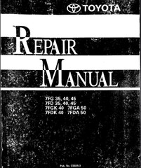 Toyota 7FG35, 7FG40, 7FG45, 7FD35, 7FD40, 7FD45 Service Repair Manual PDF USB