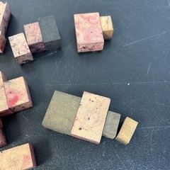 Large Lot of 42 Vintage Wood Letterpress Type Printers Blocks Mixed Numbers $ #3