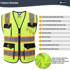 High Visibility Reflective Safety Vests for Men Women Work High Vis Vest