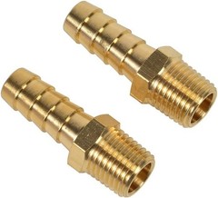 Durable Brass Hose Fitting Set: 2 Pack 3/8″ Barb to 1/4″ NPT Male Pipe