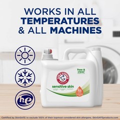ARM & HAMMER Sensitive Skin Free & Clear, 140 Loads Liquid Laundry Detergent, 14