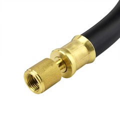 Refrigerant Hose, Black, 6′, 1/2″ Diameter, Connects 3/8″ to 1/4″ Fitting