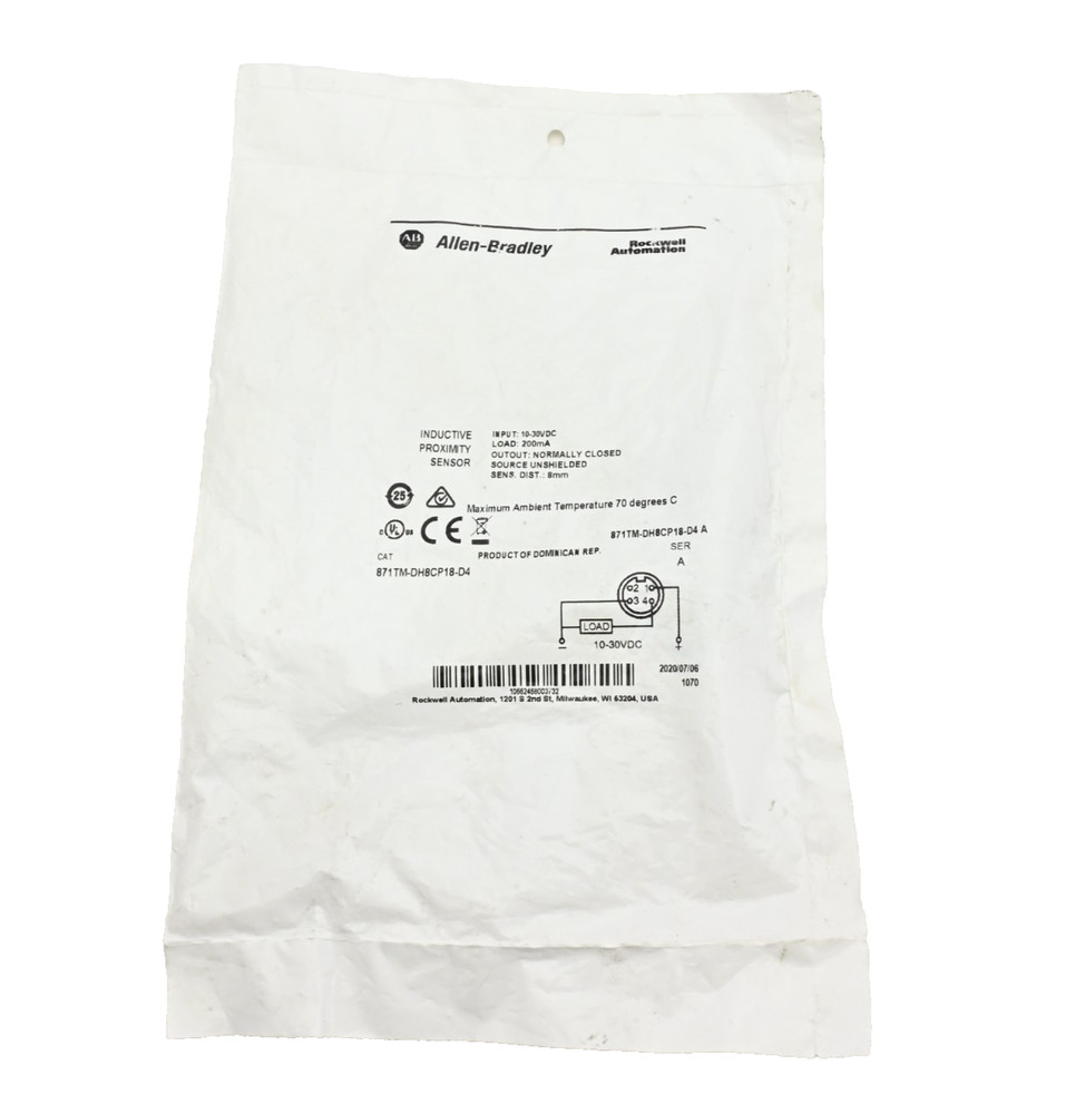 Allen Bradley 871TM-DH8CP18-D4 /A Proximity Sensor 3-Wire DC Std Barrel