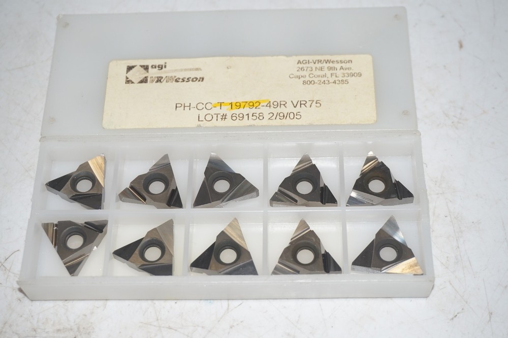 10 pcs AGI VR Wesson TNMC 43 NGR Grade VR75 Carbide Grooving Threading Inserts