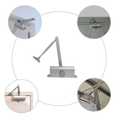 2Pack 65-85 KG Commercial Door Closer Silver Aluminium Alloy Heavy Duty 187lbs ;