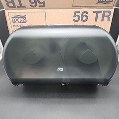 Tork Bath Tissue Dispenser 59TR Twin Roll Smoke Commercial Toilet Paper Holder