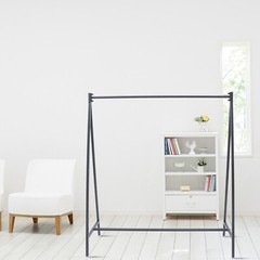 Black Metal Clothes Rack Garment Hanger Clothes Display Stand For Clothing Store
