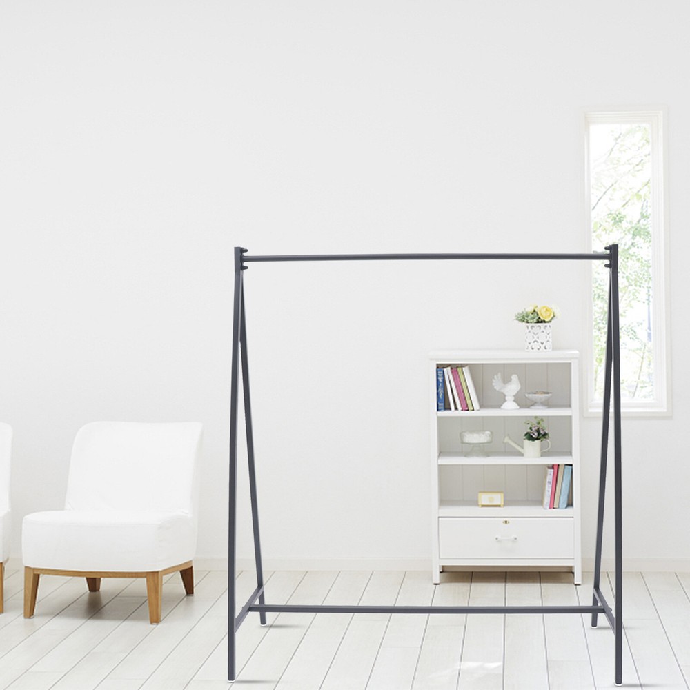 Iron Bedroom Clothes Rack Garment Hanger Freestanding Clothes Display Stand