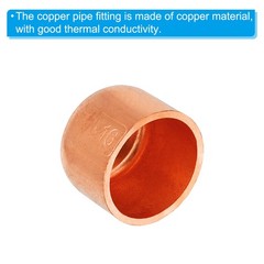 3pcs 5/8″ ID Copper Pipe End Cap Copper Fitting Cap Sweat Plug Solder Connection
