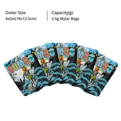 5 Styles Mixed Mylar Bags 3.5g Smell Proof Zipper Stand Up Pouches for Candy