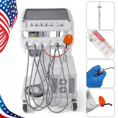 Portable Dental Mobile Delivery Unit with Air Compressor Curing Light Scaler