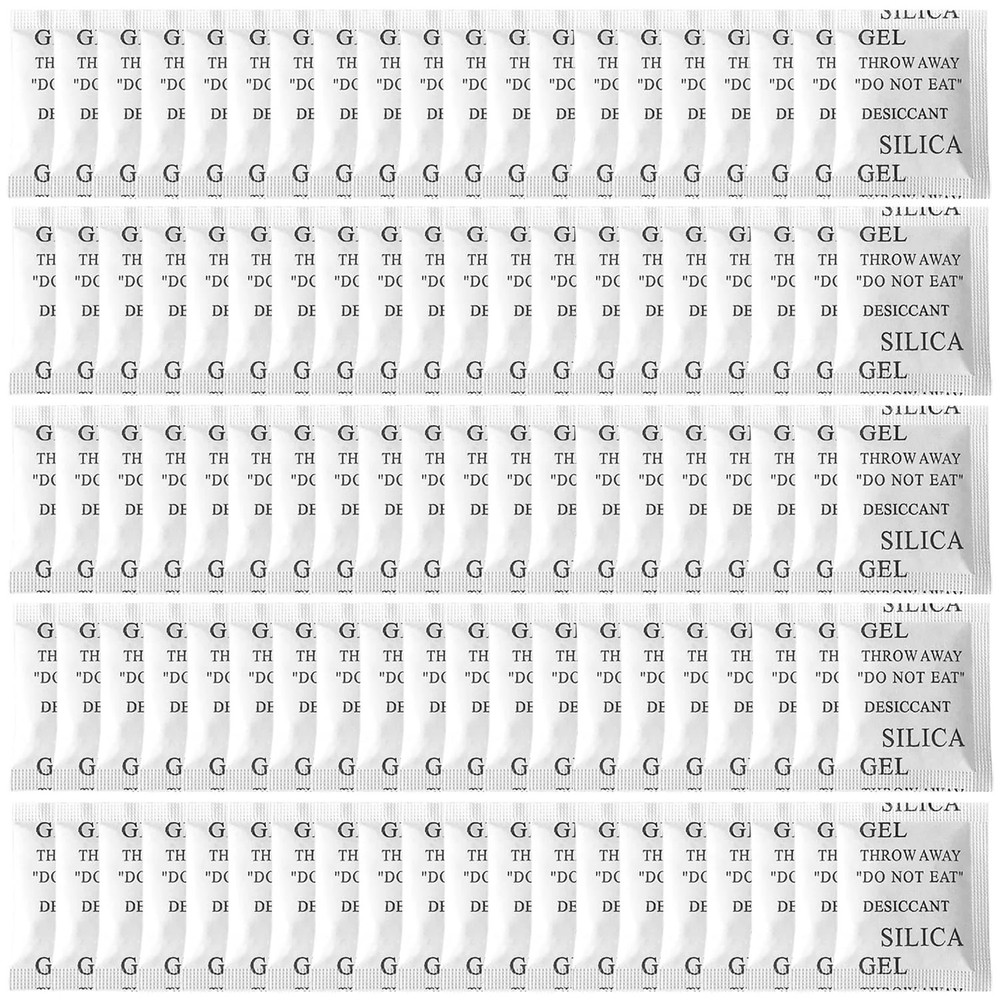 Silica Gel Packets, 100PCS 5 Gram Transparent Desiccant Packs for Storage, Mo.