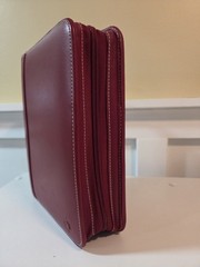 Vintage Franklin Covey red leather zipper PDA planner 6 ring 9 x 7 x 2.5