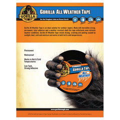 Gorilla All weather Permanent Black Tape 1.88 In X 10 yd # 114459, New Sealed