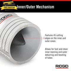 RIDGID Tubing and Pipe Reamer Inner/Outer Copper and Stainless Steel Cutting