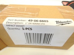 New Oem Milwaukee 49-66-6603 SHOCKWAVE 1″ Drive Impact Socket 40MM Standard 6 Po