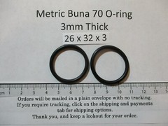 26mm ID x 32mm OD x 3mm thick O-ring. Buna-70. Quan 2.