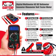 Digital Multimeter AC DC Voltmeter Ammeter Ohmmeter Volt Tester Meter 9V Power