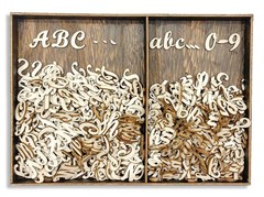 552 Pieces 0.75 Inch Mini Unfinished Wooden Letters 3/4 In, light wood color