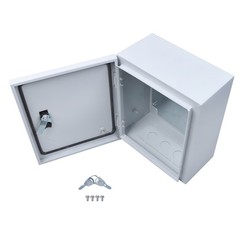 Industrial Steel Enclosure Box 12x10x6″ NEMA 4X IP56, Lockable w/Mount Plate