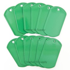 100 pcs Green Color Blank Military Spec Dog tag Stainless Steel Wholesale