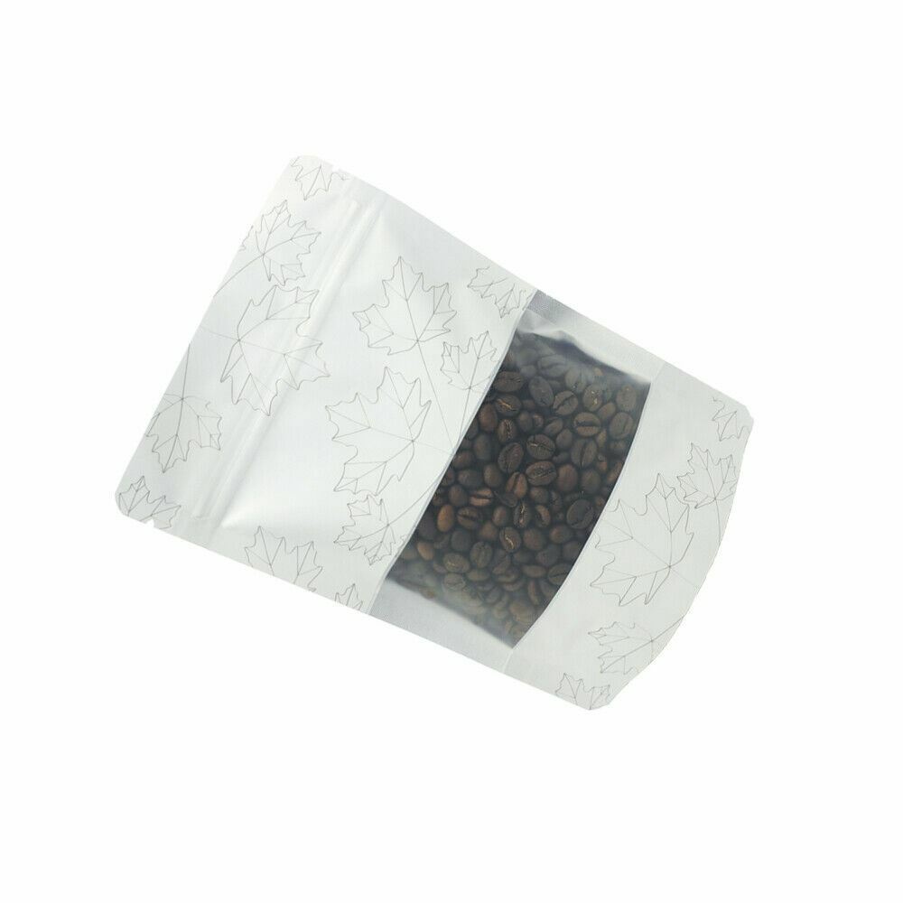 5x7in Matte White Foil Mylar Stand Up Zip Lock Pouch Bag w/Machine & Window