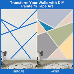 4 Rolls Blue Painters Tape, Premium Masking Tape, Paint Tape for Multi-Purpose,