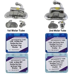 80Pcs Dental Orthodontic Buccal Tube 1st 2nd Molar Tube Roth MBT 022 Bondable 3G