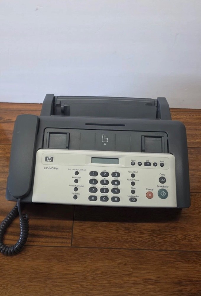 HP 640 Series Fax Machine with Phone and Inkjet Printer.