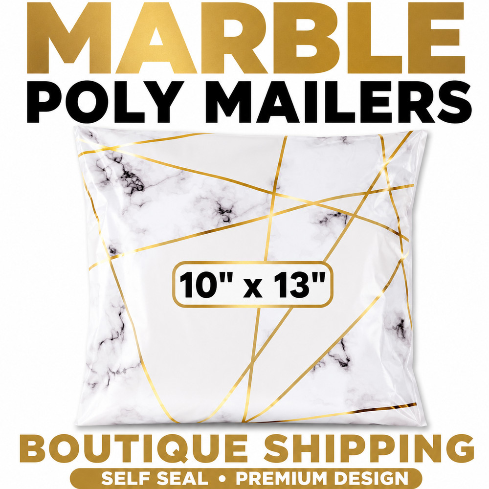 10×13 Marble Designer Poly Mailers Boutique Shipping Bags Cute