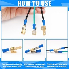 10 or 25 Piggyback Spade Connectors3 Way Adapter Dual Male to Single Female Bras