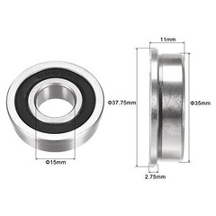 4Pack F6202-2RS 15mmx35mmx11mm Flange Ball Bearing Both Side Sealed Chrome Steel