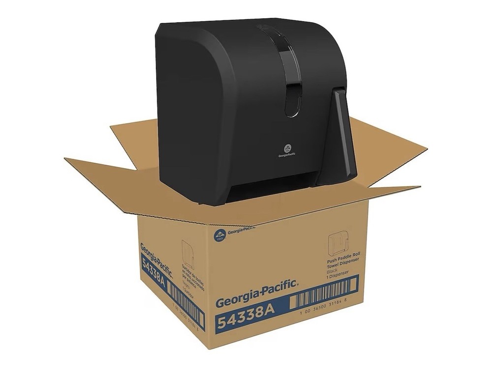 Georgia-Pacific Push Paddle Roll Paper Towel Dispenser by GP PRO, 54338A, Black