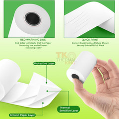 (100 Rolls) 2 1/4″ X 50′ Thermal Paper, POS Receipt Paper for Retail Business Ca